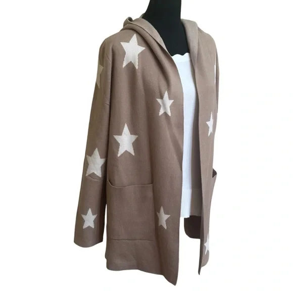 Splendid Tan and White Star Cardigan - Picture 7 of 10